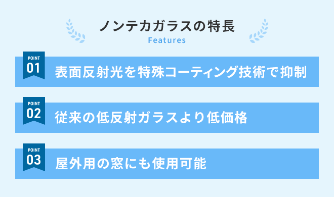 ノンテカガラスの特長